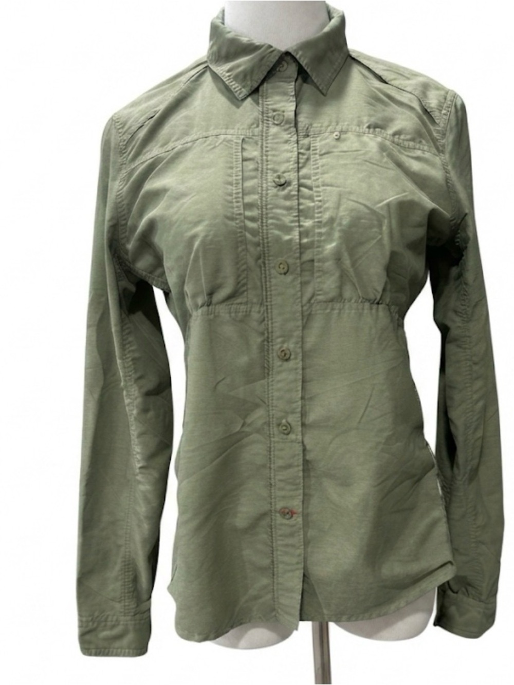 The North Face Women’s M Long Sleeve Button Down Shirt Hiking Outdoor Green